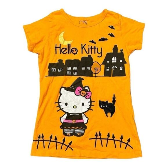 Hello Kitty Women's Orange and Black T-shirt - Picture 1 of 9